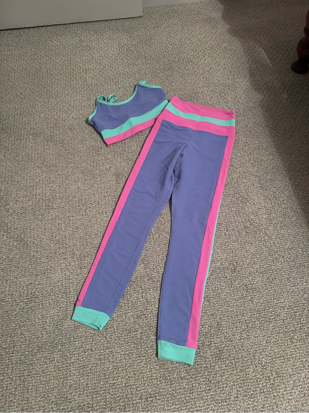 Beach Riot Purple Pink Aqua Colorblock Active Set - Sporty Two-Piece